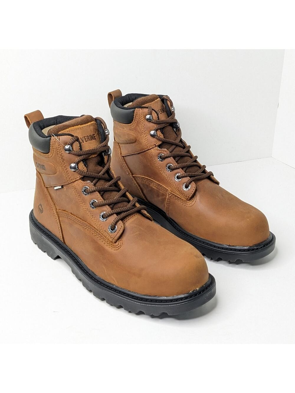 Wolverine Floorhand Steel Toe Work Boots, Brown Leather, Men's 10 M